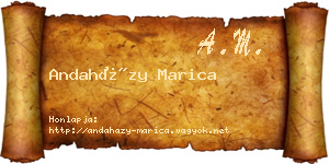 Andaházy Marica névjegykártya
